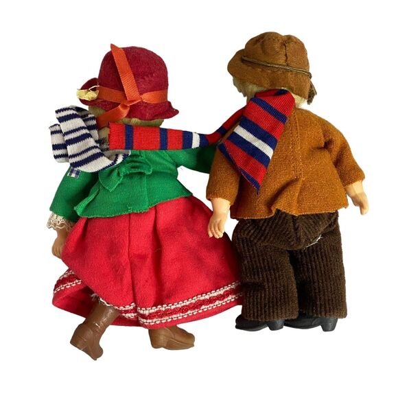 #7997 Vintage Pair of Boy and Girl Cloth Dolls 7.5 inch tall - Picture 2 of 4